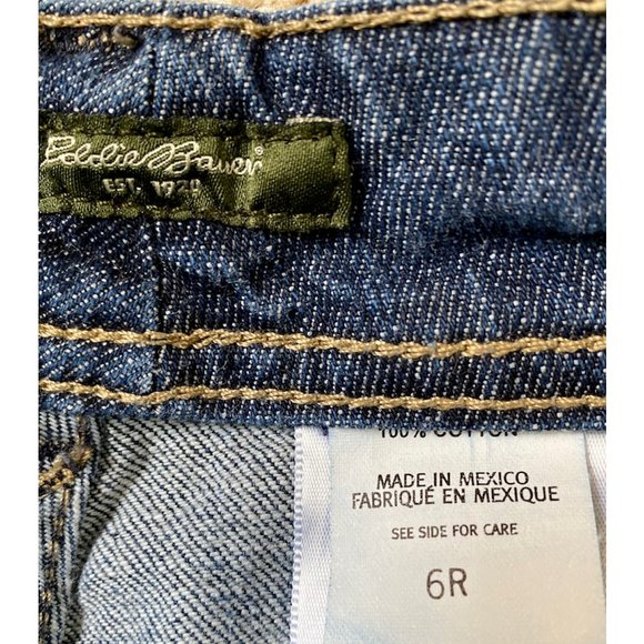 Eddie Bauer Womens Boot Cut Jeans Blue Pockets Dark Wash Mid Rise Denim 6 R - Picture 10 of 11